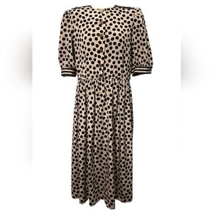 Vintage Lady Carol Polka Dot Mid-Sleeve Dress